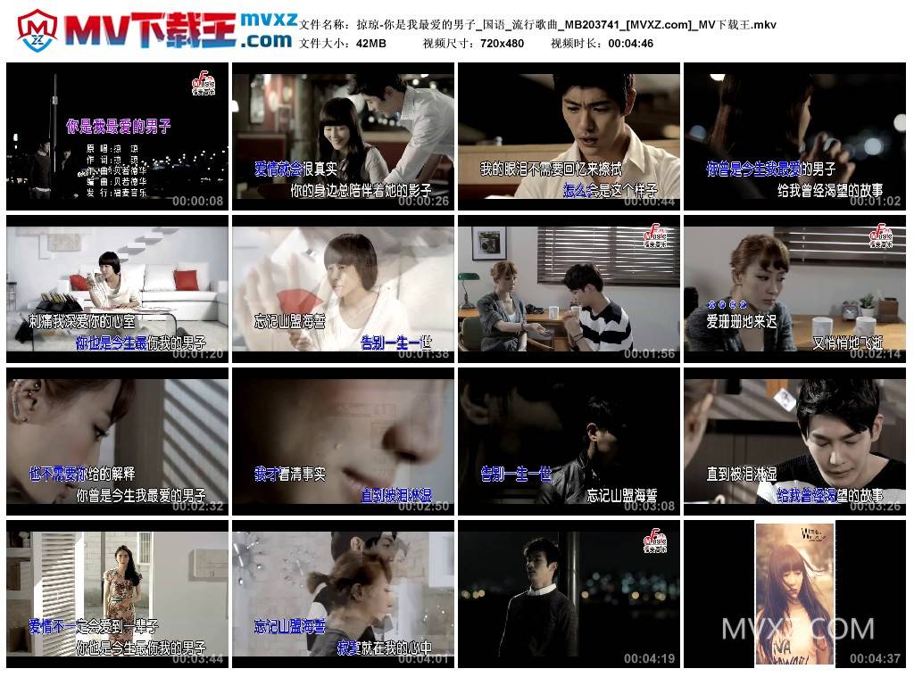 掠琼-你是我最爱的男子_国语_流行歌曲_MB203741